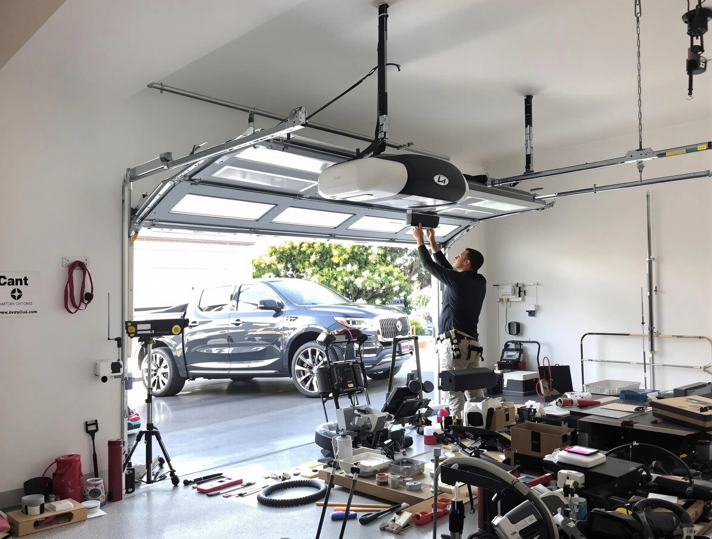 Chelsea Garage Door Repair specialist installing smart garage door opener system in Chelsea home