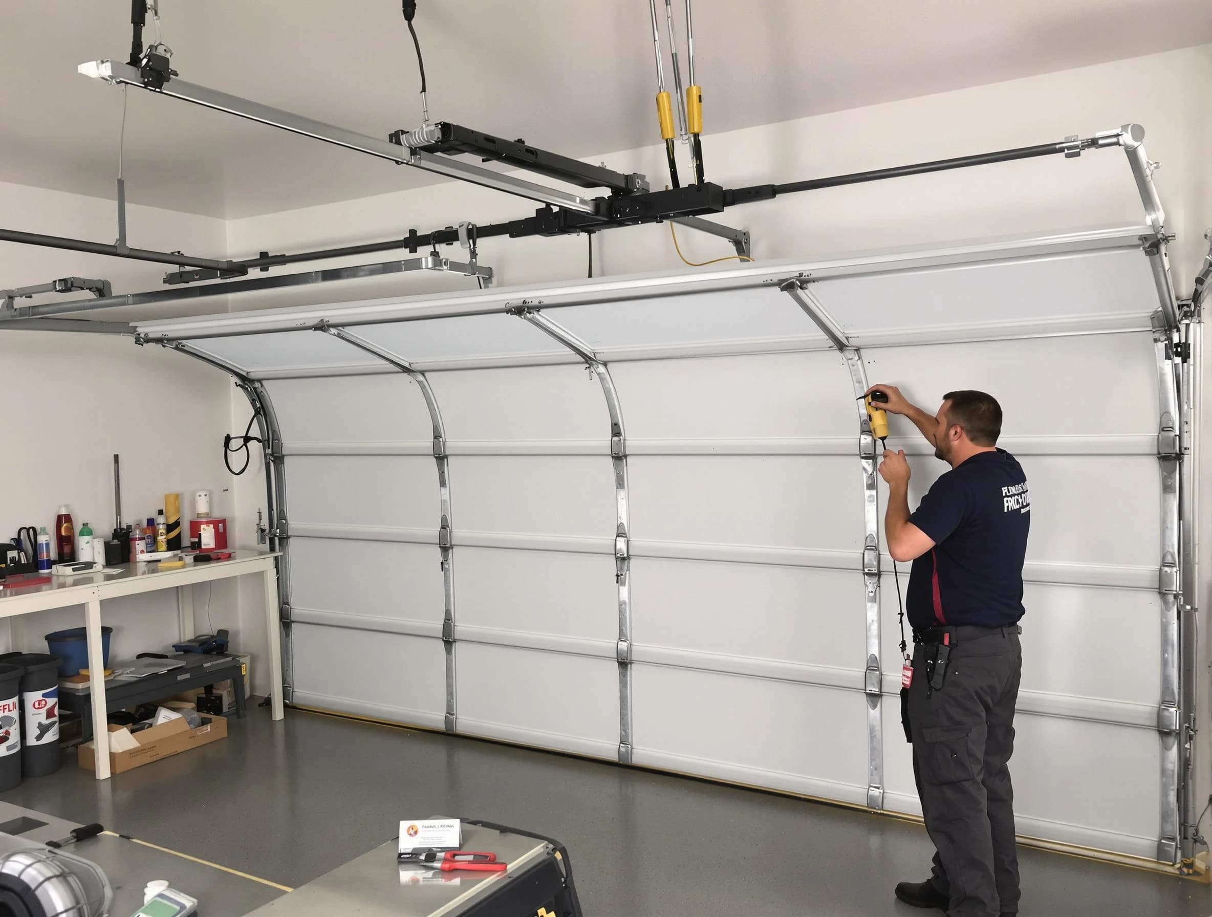 Chelsea Garage Door Repair certified technician performing overhead door system repair in Chelsea