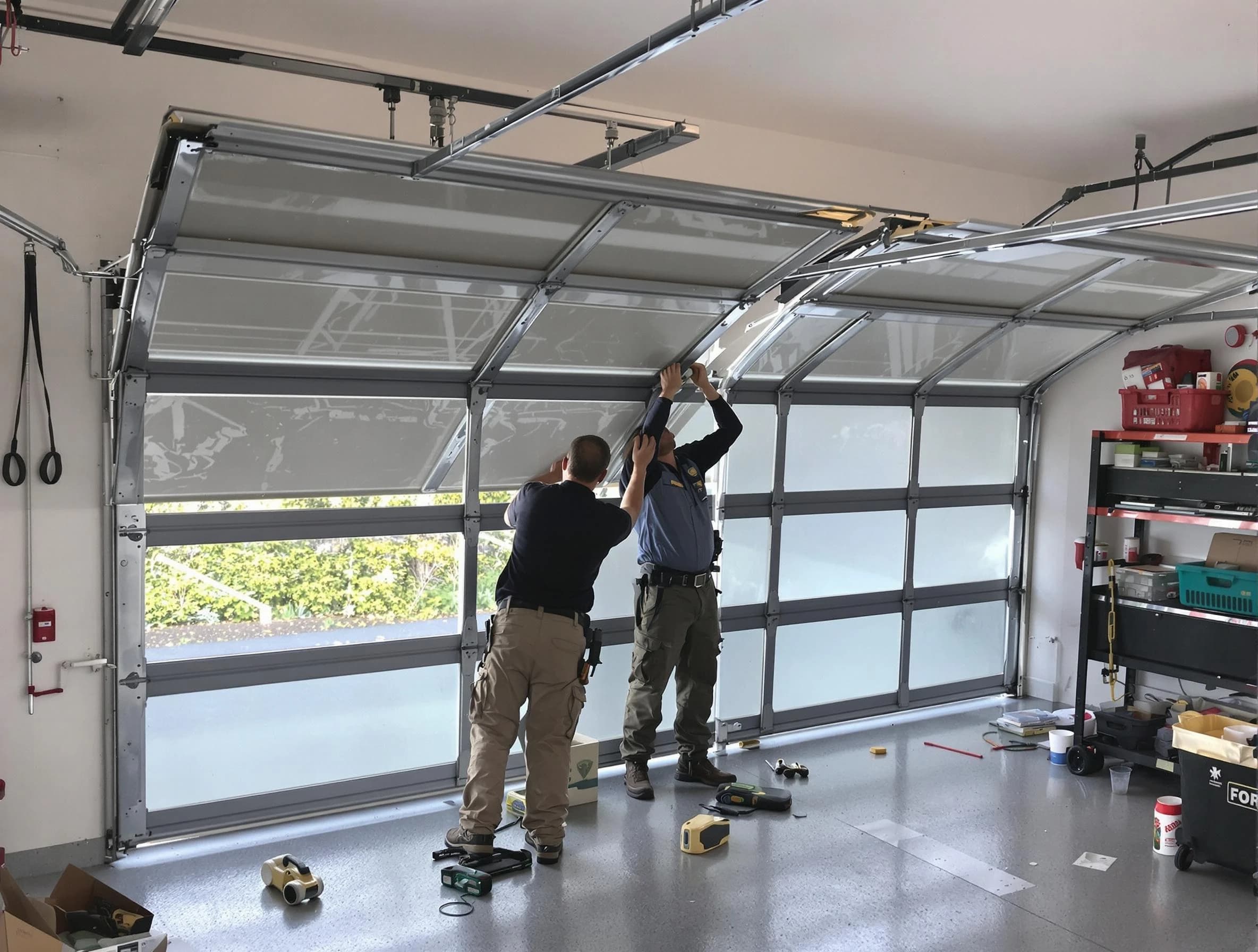 Chelsea Garage Door Repair expert performing precise panel replacement on Chelsea garage door