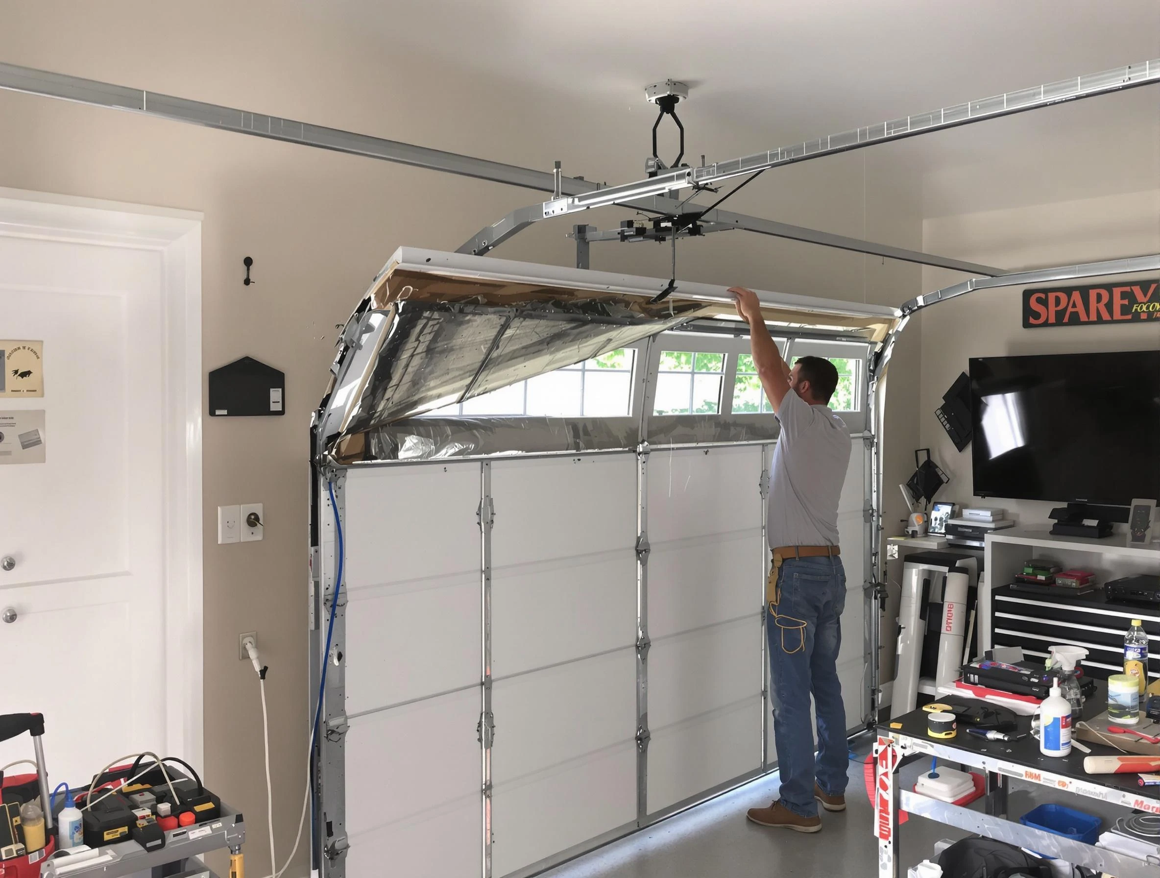 Garage door section replacement by Chelsea Garage Door Repair in Chelsea